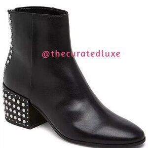 Dolce Vita Women's Black Mazey Studded Ankle Leather Boots 7.5 M RARE NIB